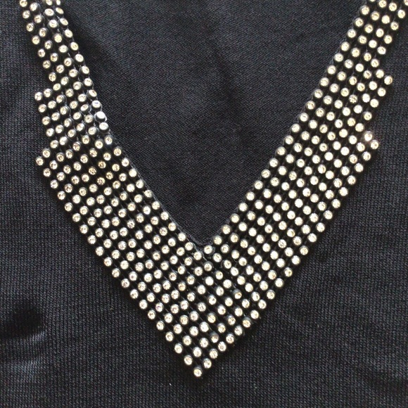 AD ORIGINALS BLACK RHINESTONE NECKLINE SLEEVELESS TOP SMALL - Picture 3 of 8